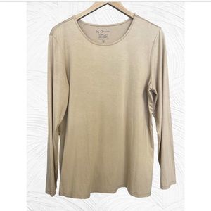 CHICOS Ultimate Tee Long Sleeve Gold Knit, Like New